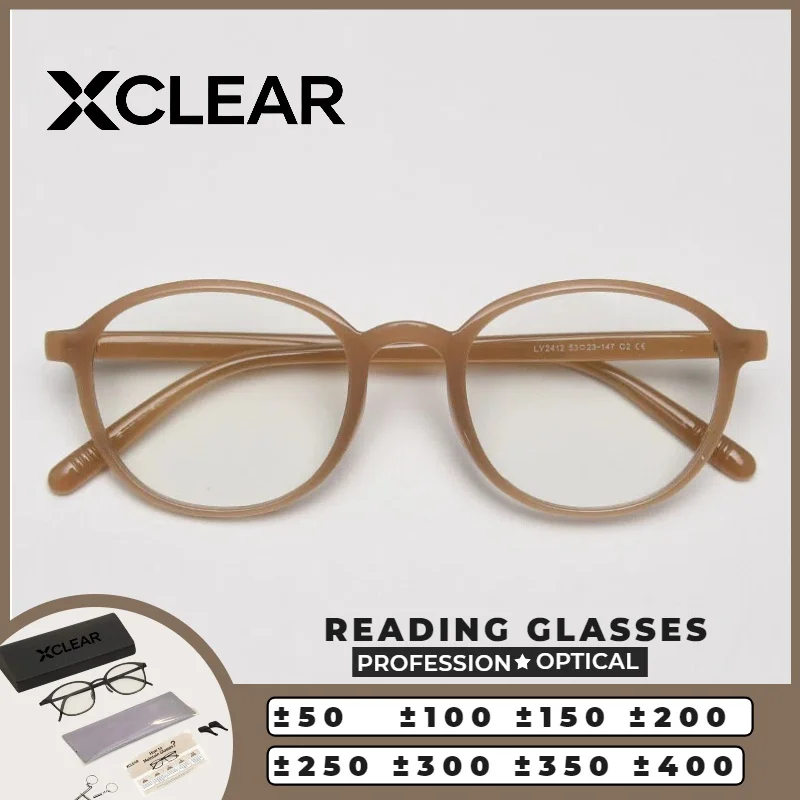 

XCLEAR Reading Glasses UnisexTortoiseshell Acetate Ultralight Optical Anti Blue Ray Myopia Progressive Prescription Eyeglasses