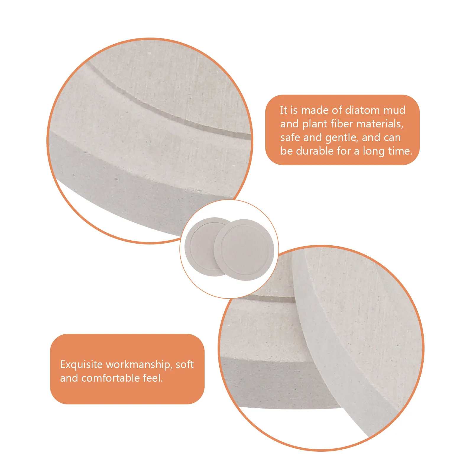 2Pcs Cup Mat Set Diatom Mud Plant Fiber Absorbent Coasters Heat Insulation Tableware Pads Household Drink Cup Pad Dinnerware