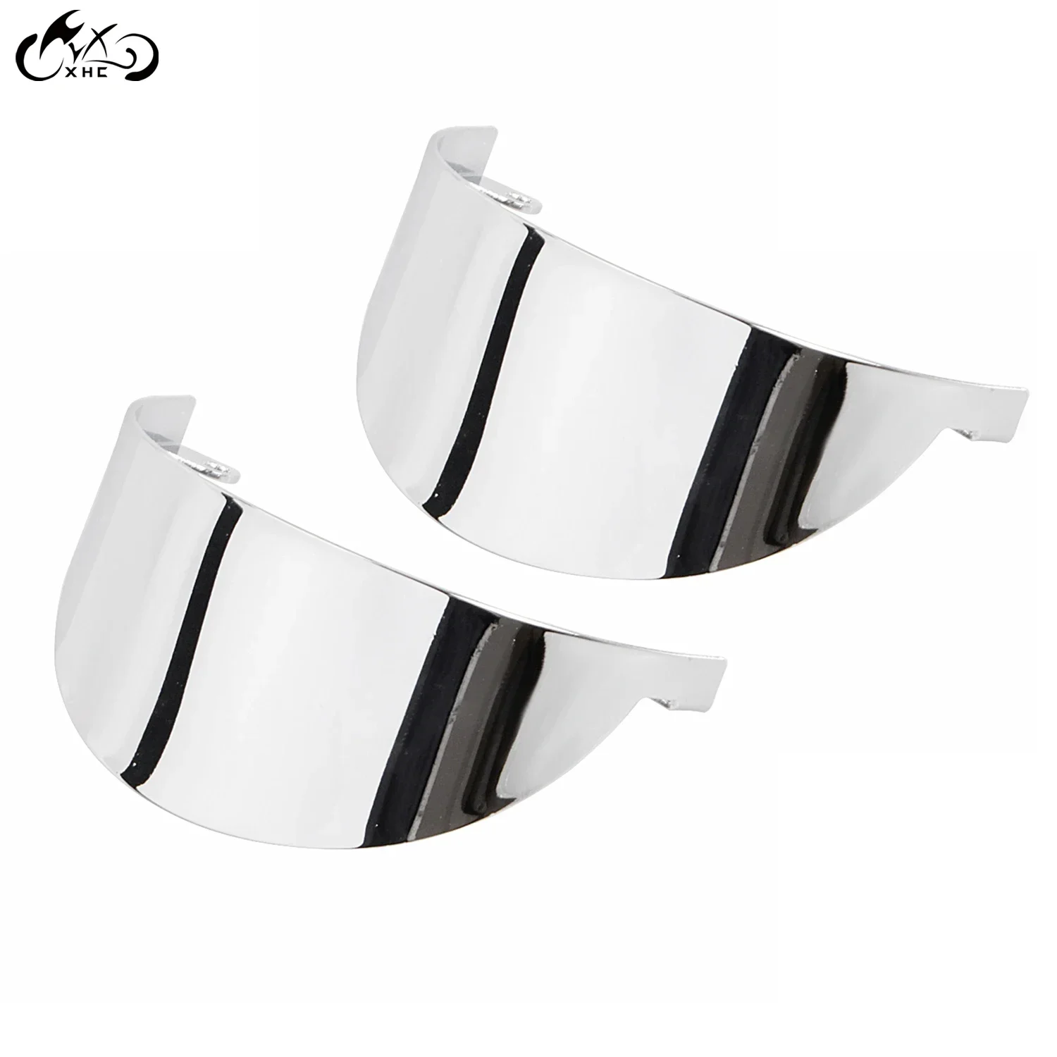 Chrome Motorcycle Front Turn Signal Visor Kit For Harley Touring Electra Road Glide King FLHT FLHR Heritage Softail FLST