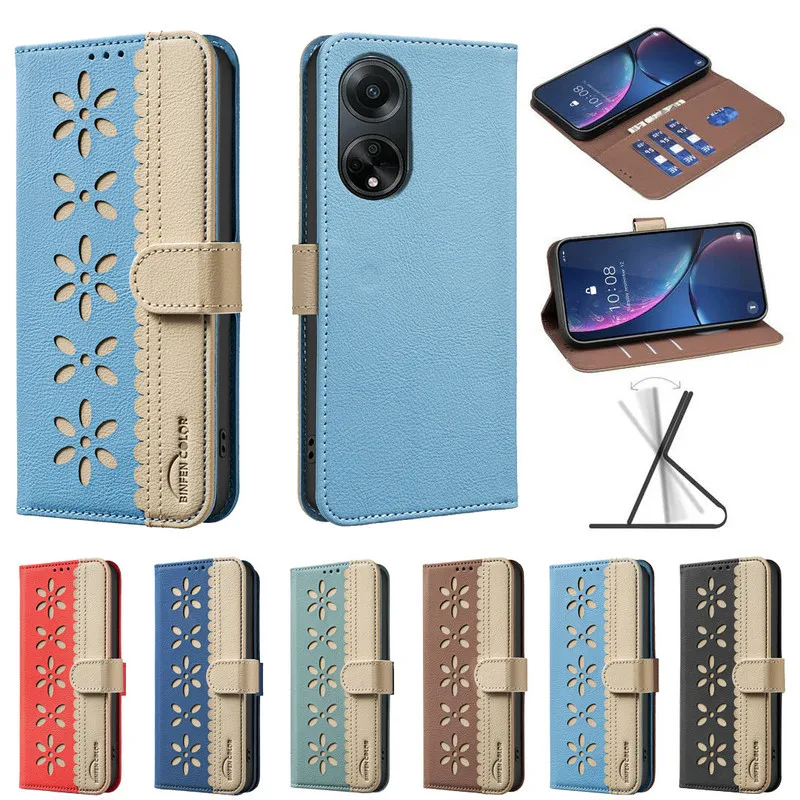 A98 A79 A78 A58 5G 플립 케이스 RFID 가죽 지갑 Funda OPPO A60 A18 A38 A58 A78 A79 A98 A95 A94 A74 A54 A 16 S A92 A72 커버