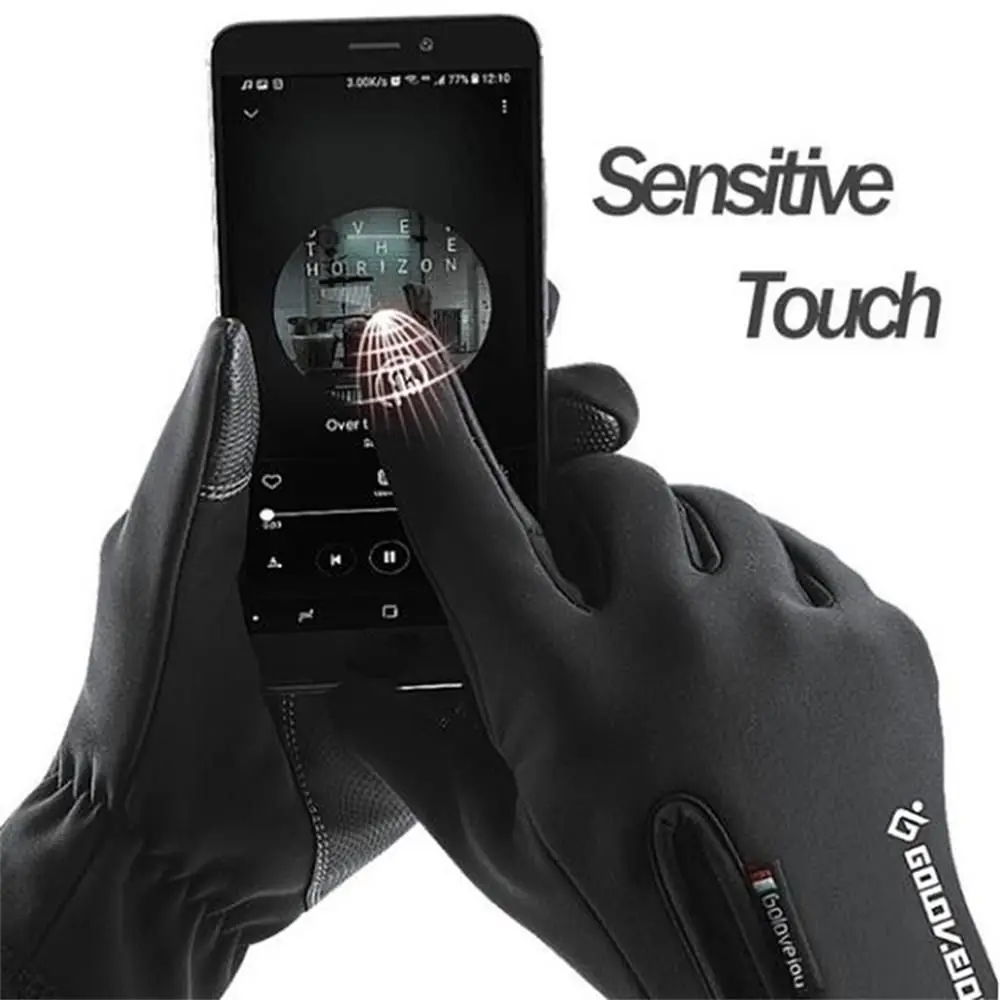 

Men Black Color Touch Screen Racing Riding Gloves Riding Gloves Motorcycle Gloves Thermal Fleece Lined