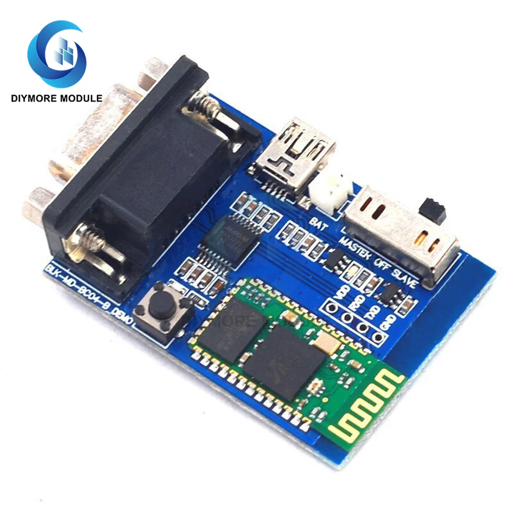 RS232 Bluetooth Serial Adapter Board Master Slave 2 Modes 5V Mini USB Bluetooth Serial Port Profile Communication Module