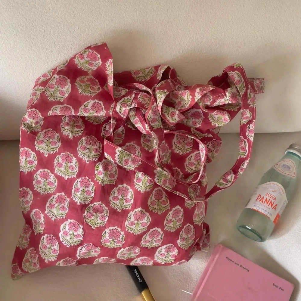 

Eco-Friendly Traditional Dyed Printing Cotton Tote Bag Simple Versatile Single oulder Korean Sle op Bag