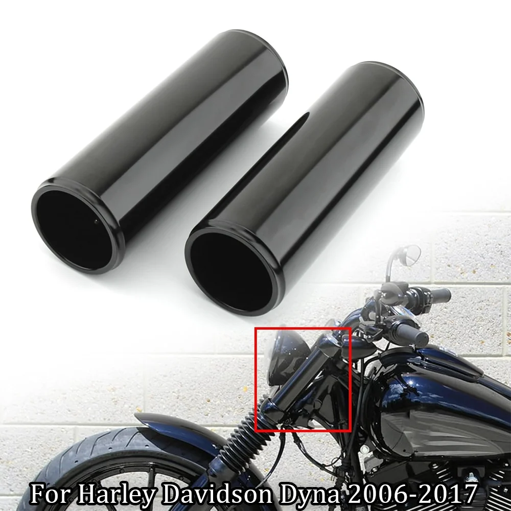 

Front Upper Fork Covers Fit for Harley Davidson Dyna 2006-2017 Fork Tube Cover Front Shock Absorber Slider Boot