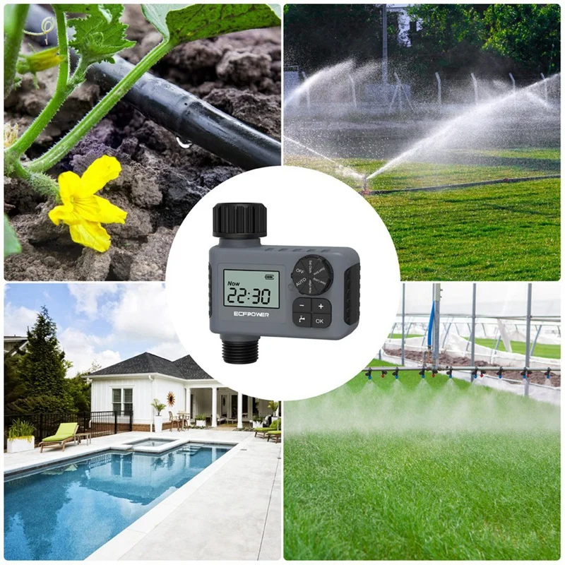 Elektronische tuinwatertimer met LCD-scherm Slang met enkele uitlaat Irrigatiecontroller Efficiënt waterbeheertool NH3/4”