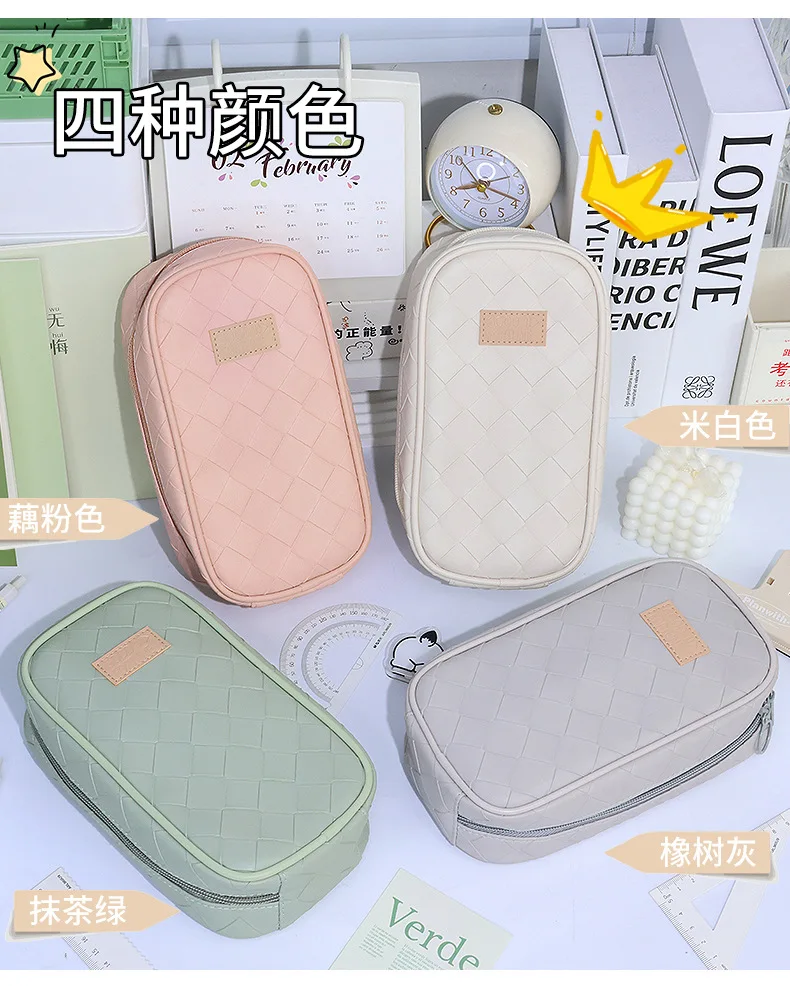 

PU Pencil Case Extra Large Capacity Pencil Bag Portable Pen Box Multi Layer Pencil Pouch Stationery Storage Bag School Supplies