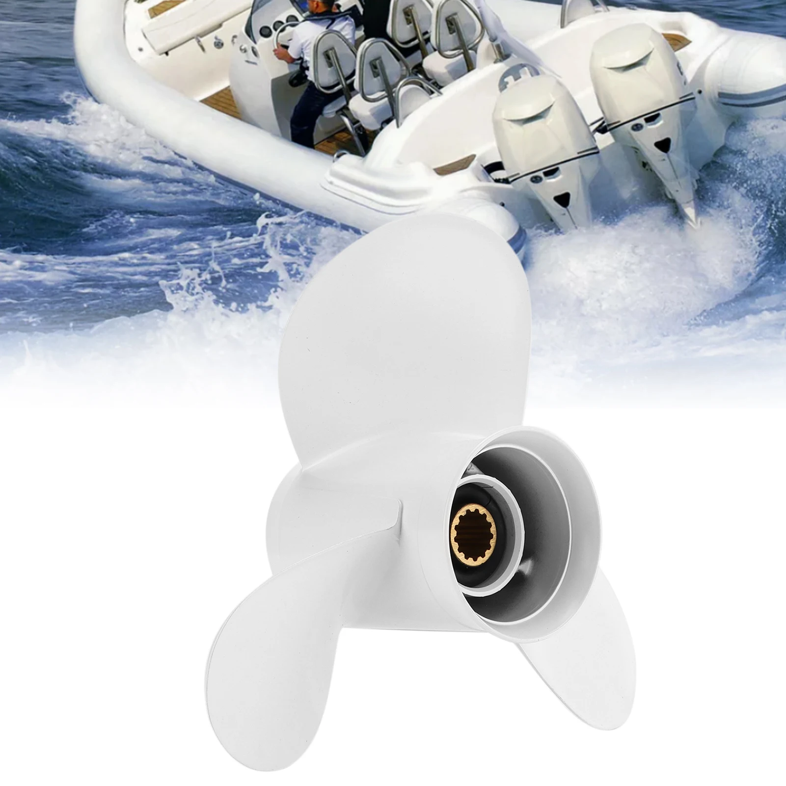 

Пропеллер для подвесных лодочных моторов 11x15 дюймов, высокопроизводительный, 3 лопасти, 13 зубьев, правосторонний, замена для лодочных моторов 25-60 л.с., 3-лопастной пропеллер