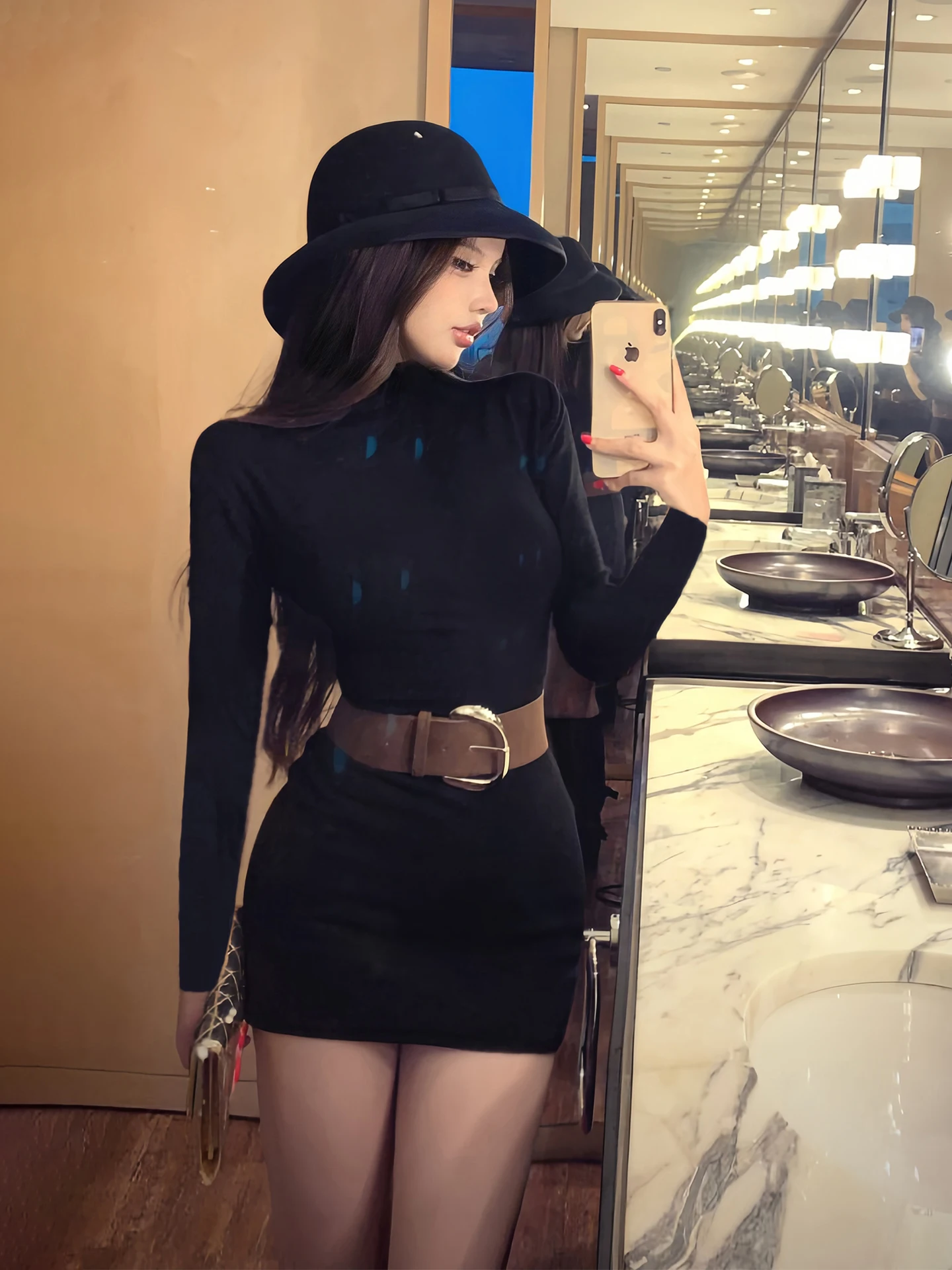 

Элегантное облегающее платье-футляр с высокой талией для женщин, осенняя коллекция, приталенный силуэт, привлекательный дизайн