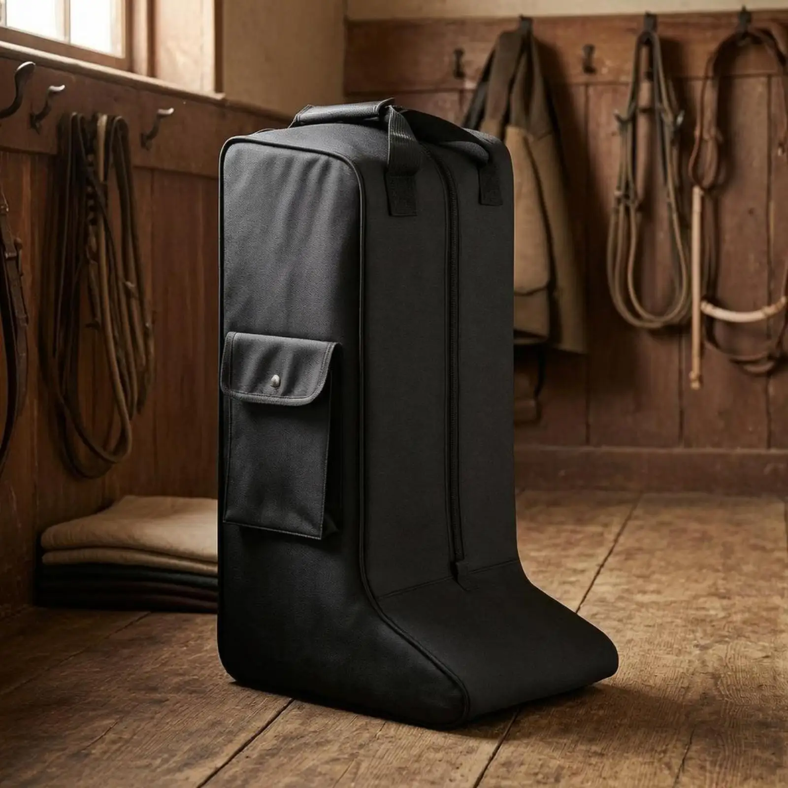 Portable Cowboy Tall Boot Bag with Handle for Horseback Riding Gear Equestrian Supplies Training