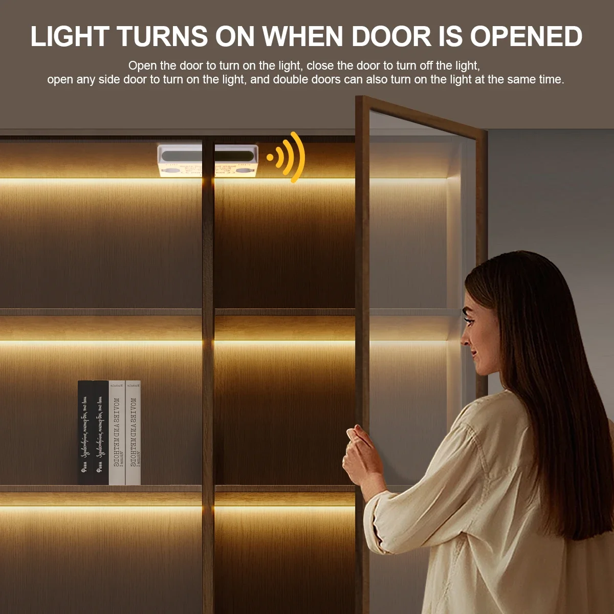 12V-24V Double Side Door Open/Close Sensor Control Switch For LED Light Support Wood Glass Acrylic Door Cabinet Closet Showcase