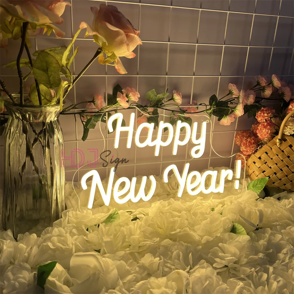 2026 سنة جديدة سعيدة النيون علامات ل وحدة إضاءة LED جداريّة ديكور غرفة المنزل حفلات السنة الجديدة بار مقهى متجر الديكور أضواء النيون الهدايا