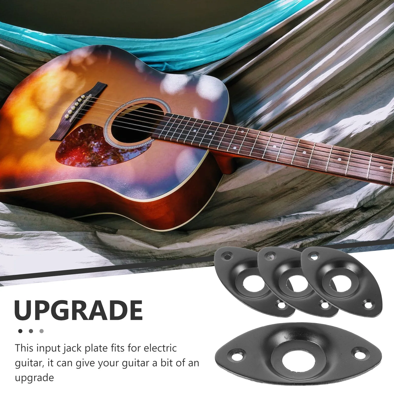 

4pcs Cat Eye Input Jack Plate For Electric Guitar Metal Oval Cover Replacement Parts Upgrade Stability Noise Prevention