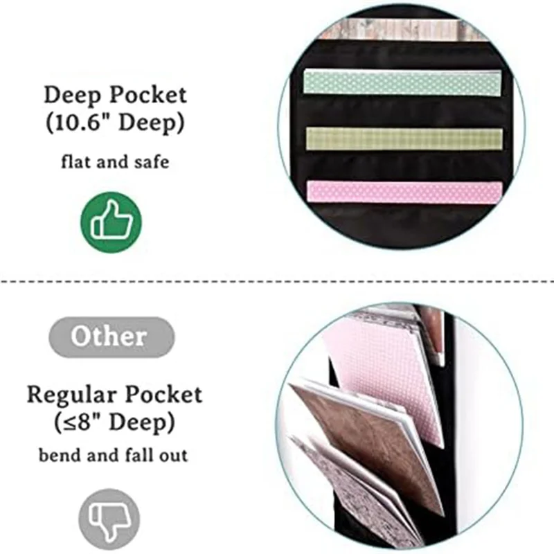 3 pçs scrapbook papel pendurado sacos de armazenamento de papel 12x12 Polegada com ganchos de porta para scrapbooking, cartolina