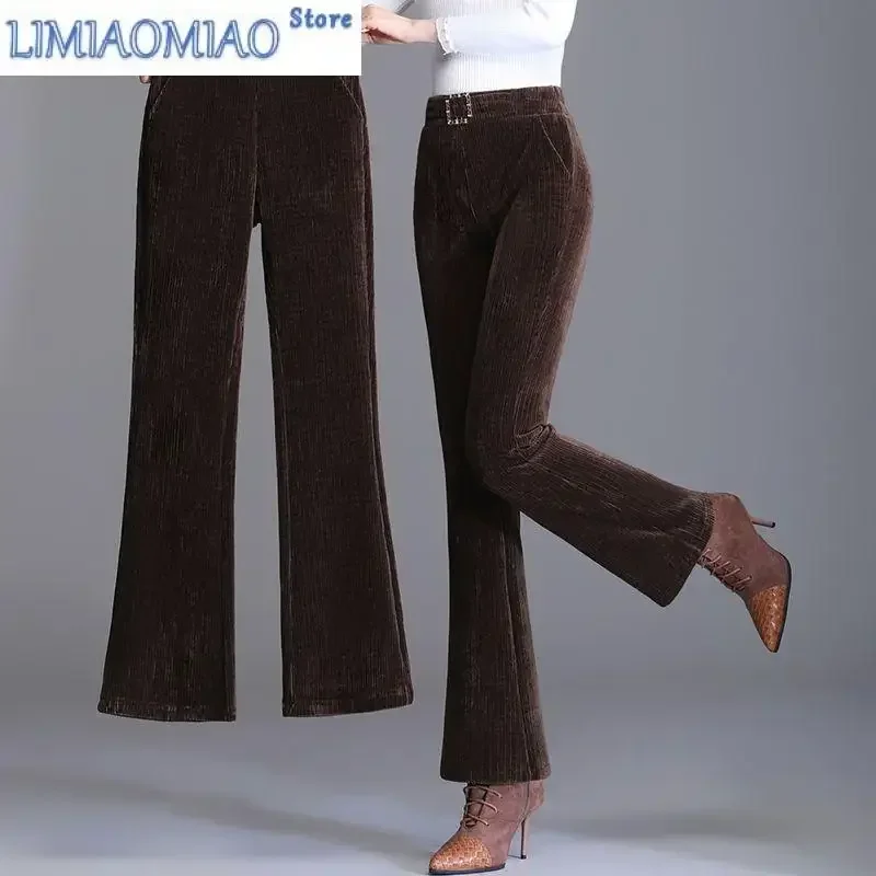 

New Women Bootcut Trousers Autumn Winter Thickened High-waisted Nine-point Slim Fit and Versatile Drapey Trousers for Women