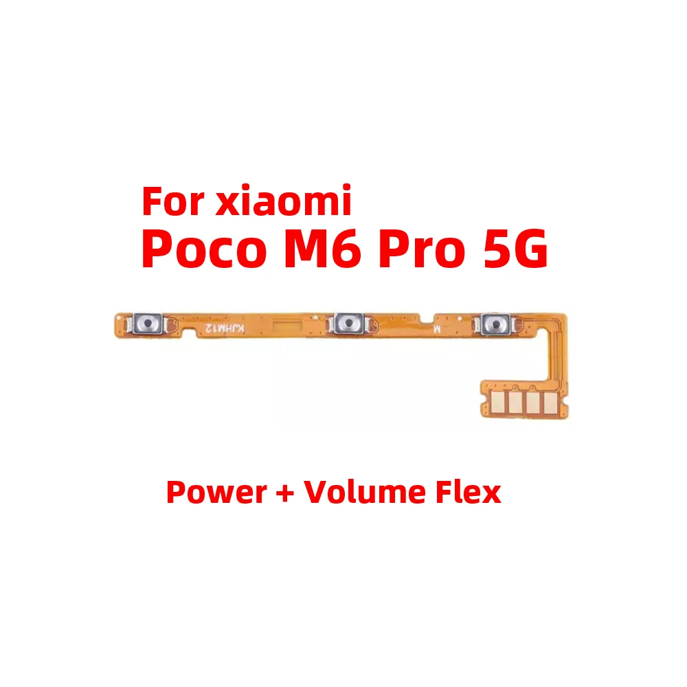 For Xiaomi Poco M6 Pro 5G Power ON OFF Volume Camera Key Button Switch Flex Cable Replacement