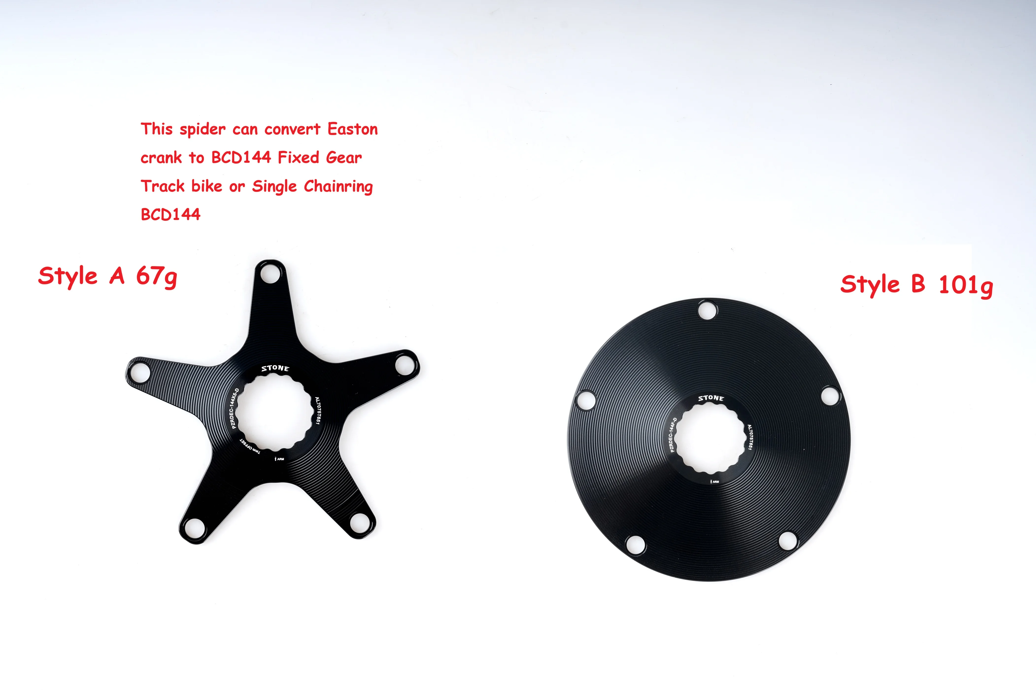 

Stone Chainring Spider adapter for EASTON Crank to BCD144 Fixed Gear Track Bike 144bcd Single Chainring