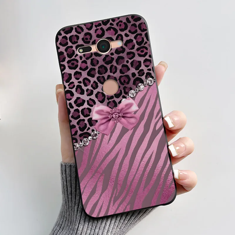 Printing Pattern Case For Sony Xperia XZ2 Compact / SO-05K Fundas Soft Silicone Black Shell Cover Cute Flower Cartoon Casing view 4