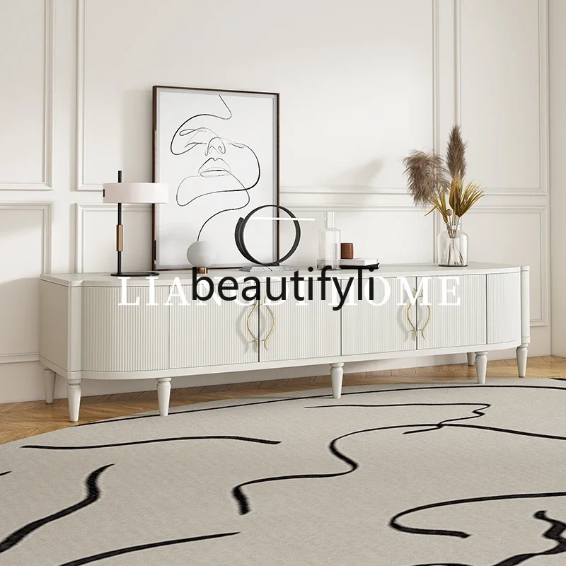 

Modern French light luxury solid wood TV cabinet, locker, living room coffee table TV cabinet combination