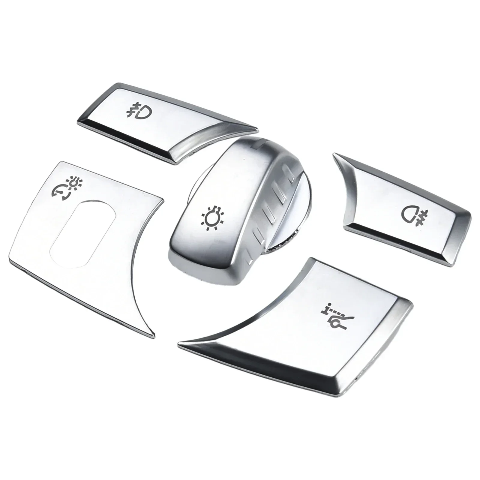 

5pcs/set For E70 X6 E71 Silver Car Headlight Switch-Button Cover Sticker Interior-Stickers For E70 X6 E71 2008-2013