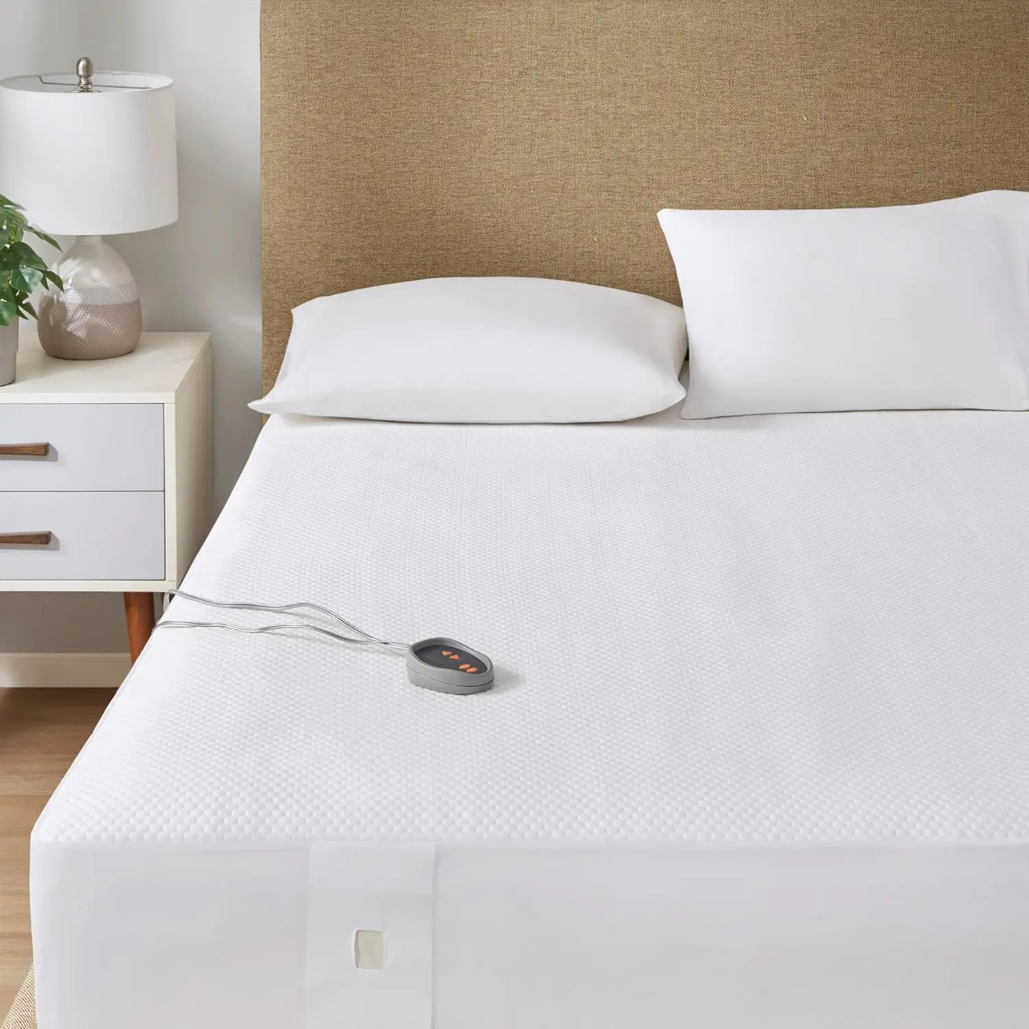 

Heated Mattr Pad King - Electric Bed Warmer Cool To Touch, All Seasons Cover, 5 Heat Level, Auto Shut Off, Deep Pocket - Hine