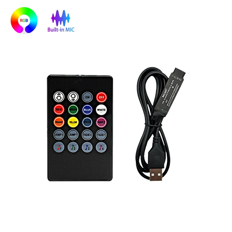 

Music Sync Rgb Lighting Controller 5V 4Pin Rgb Led Controller USB Smart Controller RGB Led Lights Controller Color Changing
