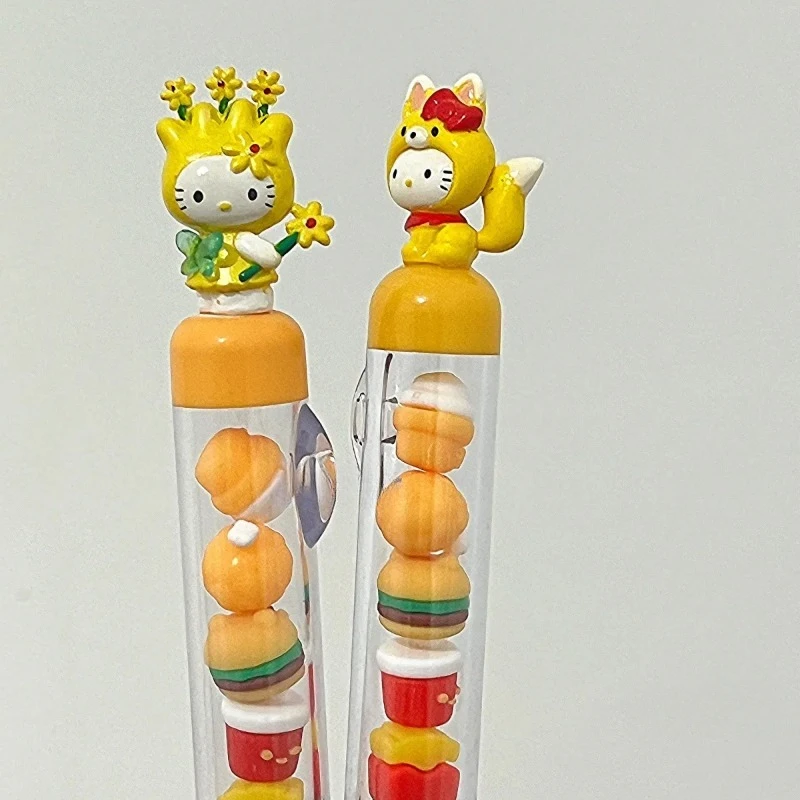 サンリオハローキティ DIY ビーズペン漫画かわいいメロディゲルペン 0.5 ミリメートル黒インクオフィス学校筆記具学生文具