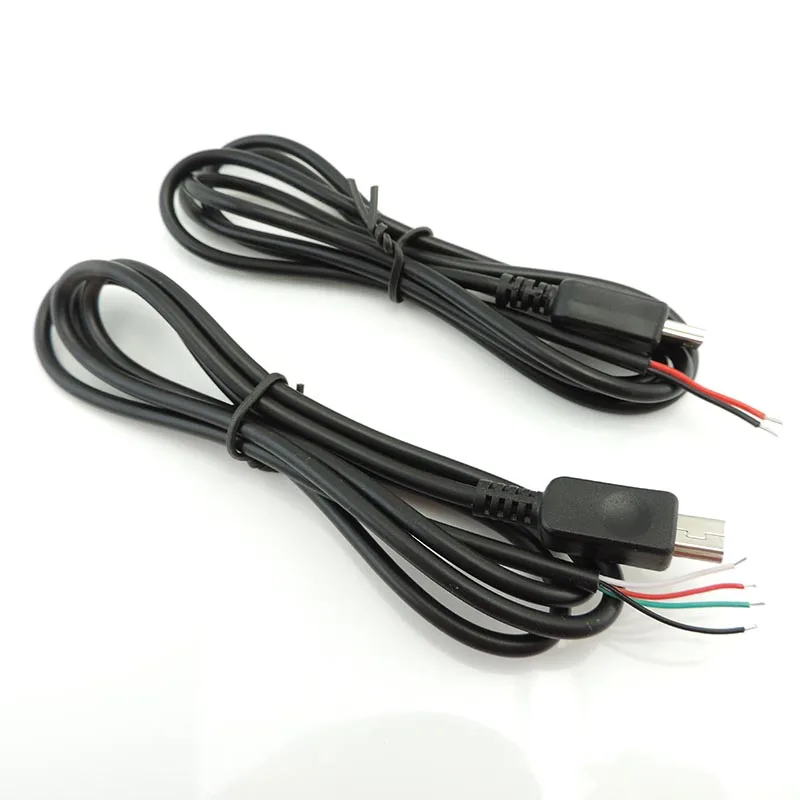 2pin 4pin Mini USB Male Jack Power Cable 5Pin DIY Charging Data Transmission Connector Welding 1m Wire 2 4 Core