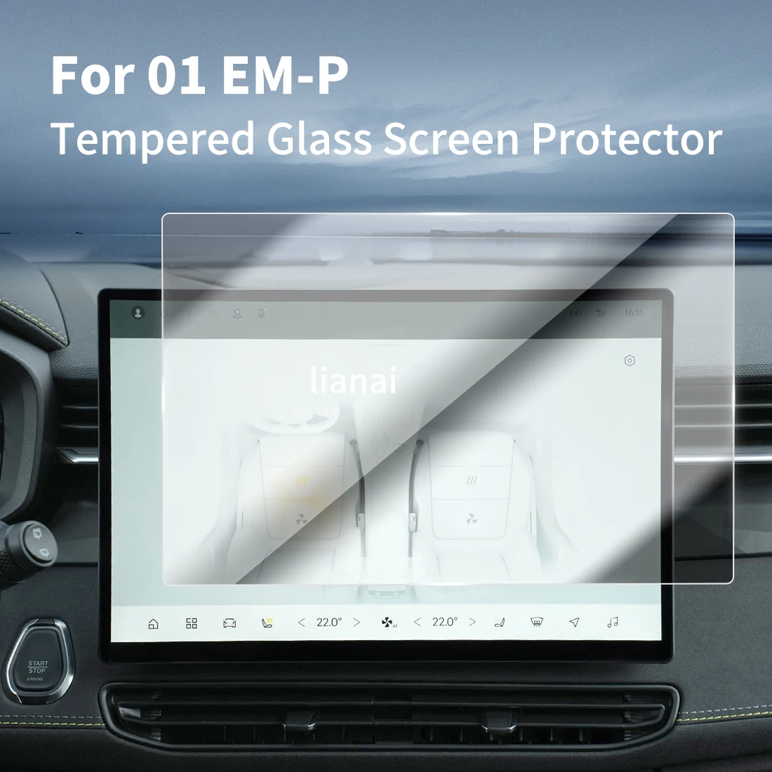 

Screen Protector For Lynkco 26 01 EM-P mpered Glass Protective Film GPS Video Navigator Car Stickers Vehicle Accessories