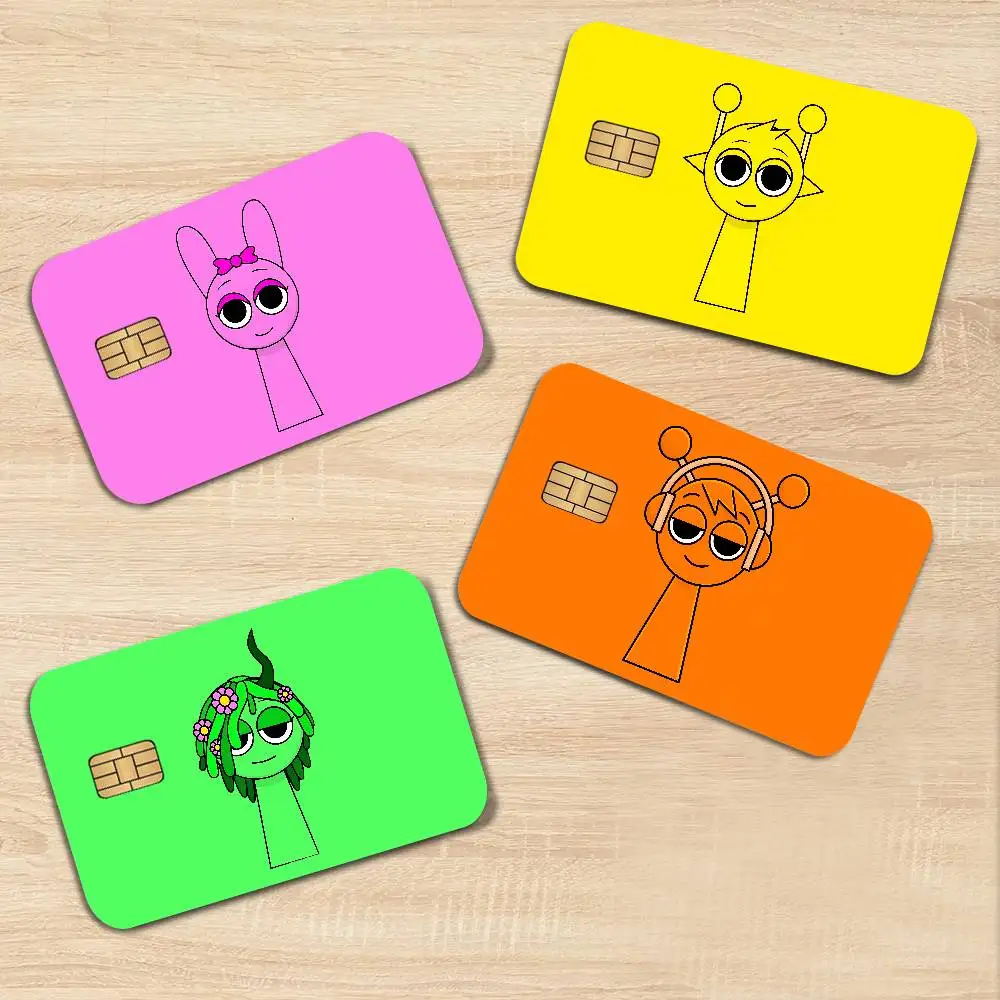 Sprunki Happy Head Anime Cartoon Sticker Film Skin for Credit Card Debit Bank Bus Card
