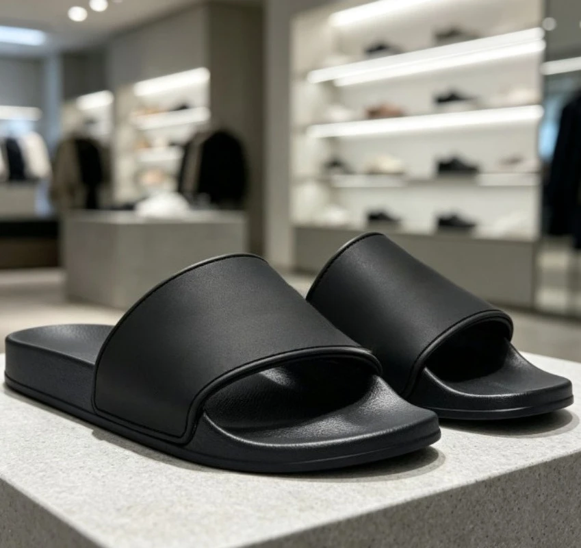 New Chinese style slide sandals for men, versatile comfort outdoor casual slip-on house shoes with soft sole.