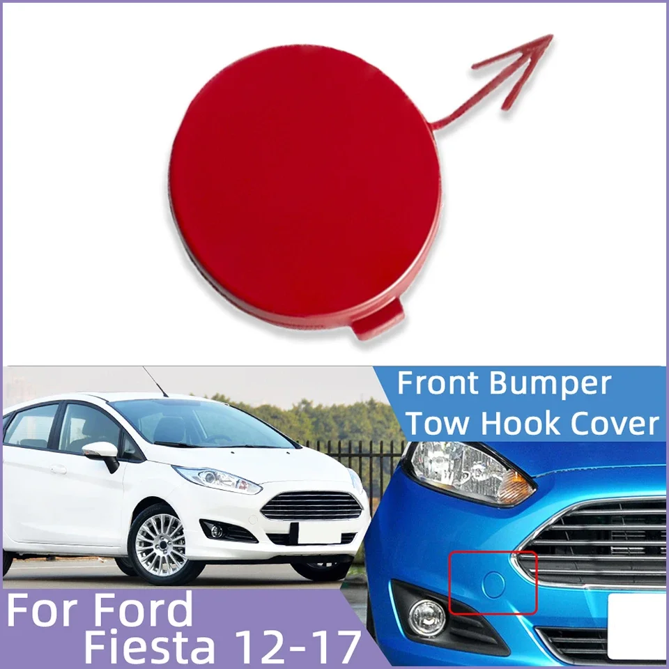 For Ford Fiesta 2012 2013 2014 2015 2016 2017 Auto Part Front Bumper Tow Hook Eye Cover Cap Towing Hauling Trailer Lid Garnish