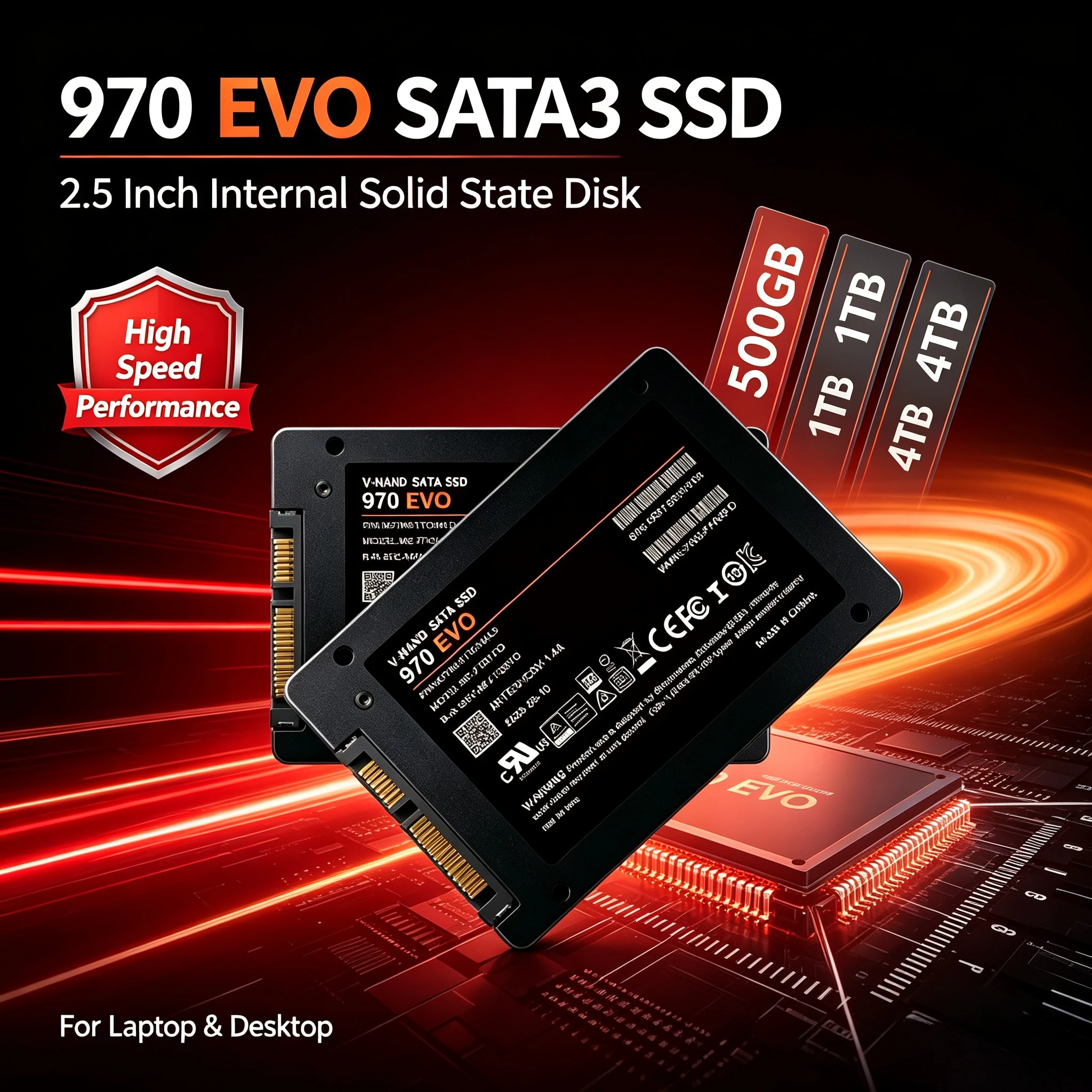 4TB Solid State Disk SSD 970 Evo 500GB 1TB 2TB Internal HDD Hard Drive Sata3 2.5 Inch For Laptop Microcomputer Desktop