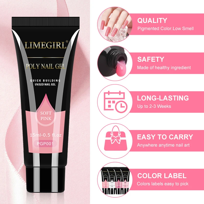 네일 익스텐디드 젤 세트 15ML 패스트 빌더 젤 미니 UV 네일 램프 탑 코트/베이스 코트 포함 매니큐어 살롱 3D 아트 DIY 디자인 도구