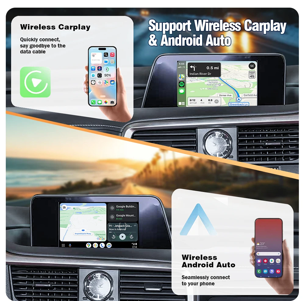 AUTOTOP Wireless CarPlay Nachrüstkit für Lexus IS RX ES GS NX LS RC UX LC LX-570 Android Auto MMI Box mit Mirror Link GPS BT – Detail 5