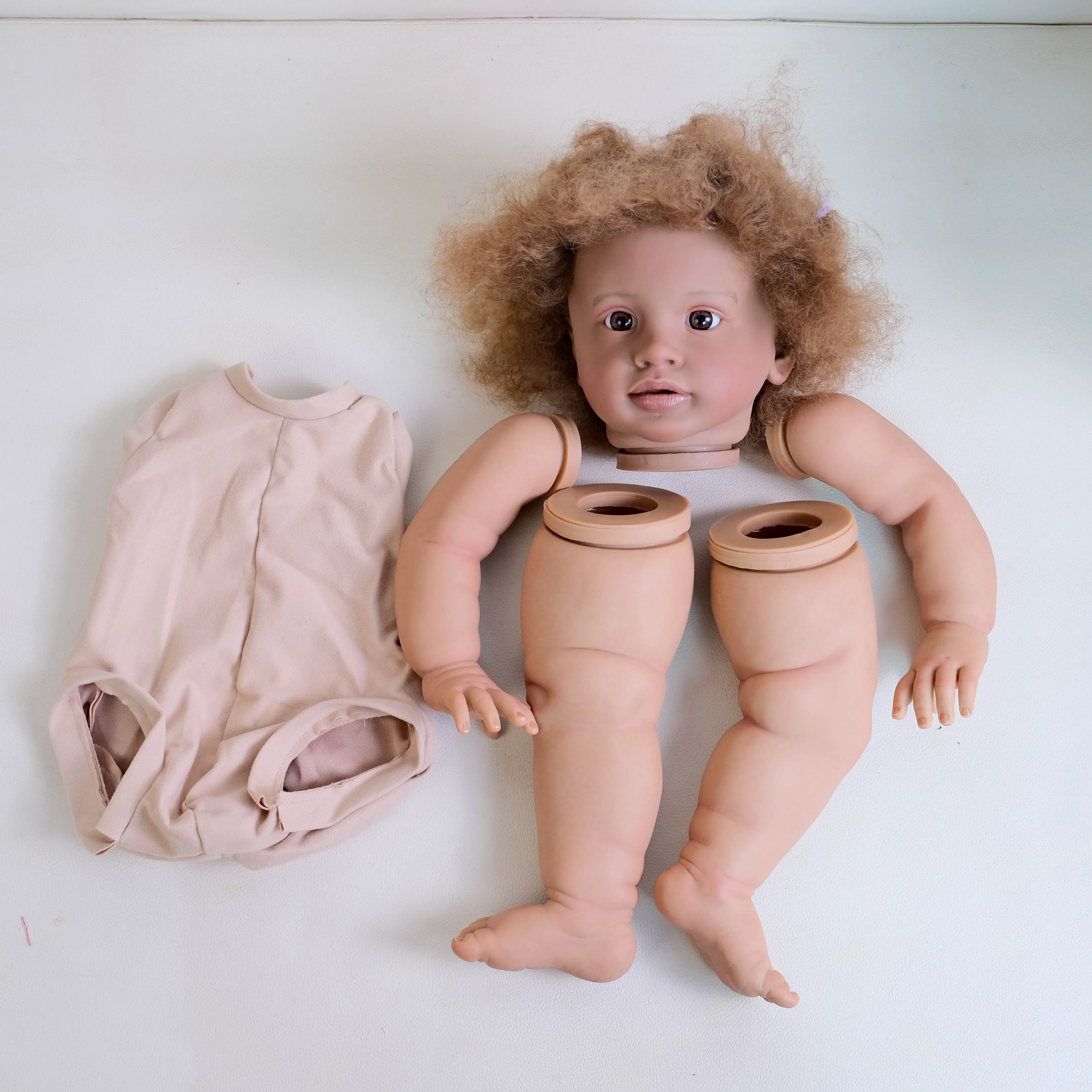 

Bebe Pippa Dark Skin Lifelike Finished Dolls 26inches Already Painted Doll Parts with Cloth Body DIY Toys