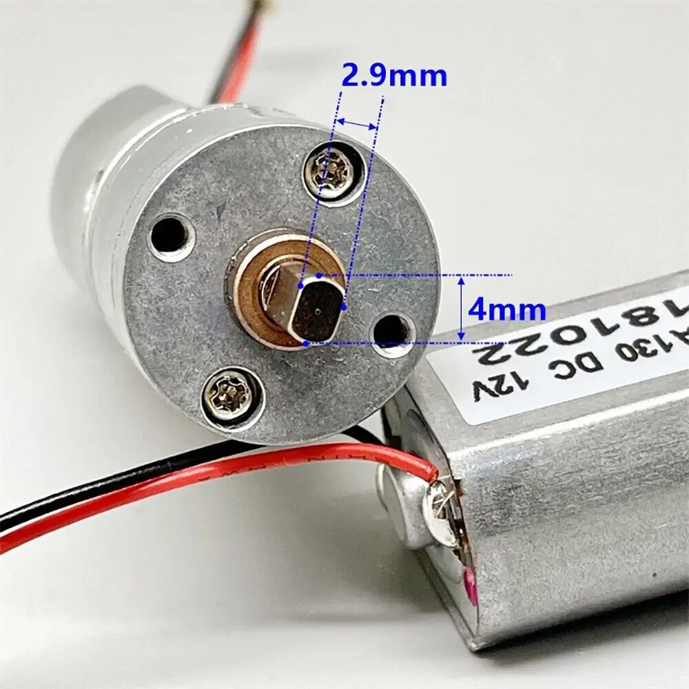 DC 6V-12V Slow Speed Micro 20mm Gear Motor Dual Flat Shaft Mini 130 Metal Gearbox Gear Motor Large Torque Robot Electric Lock