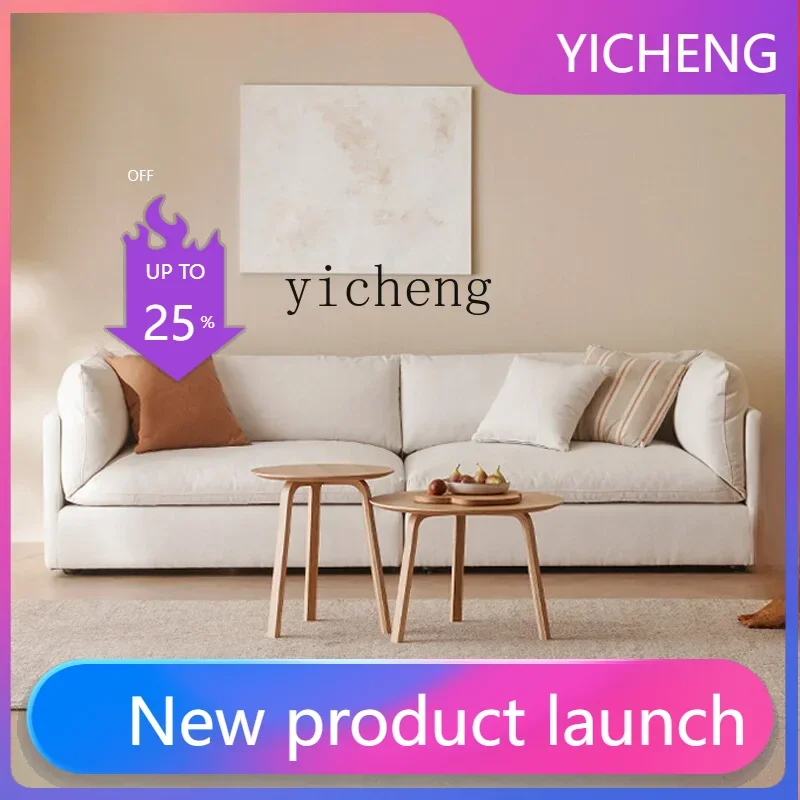 

LYY Fabric Sofa Small Apartment Double Three-Seat Living Room Silent Wind Straight Row down Sofa