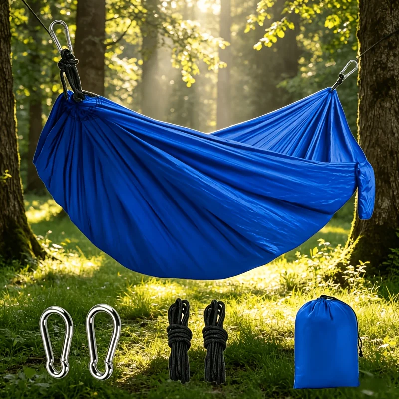 Outdoor Camping Hammock Chair, Equipped with Tree Straps and Carabiners, Portable for Picnic & Outdoor Use