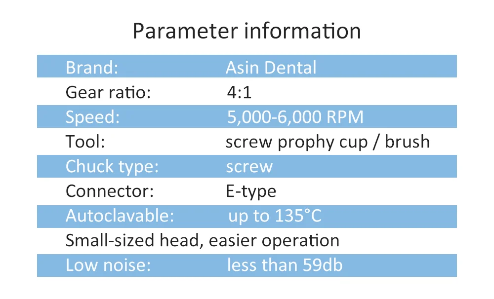 DEASIN Dental 4:1 Prophy Winkelstück mit niedriger Geschwindigkeit FX41P für Zahnmedizinische Ausrüstung Prophylaxe Schraubbecher Prophy-Bürste – Detail 2