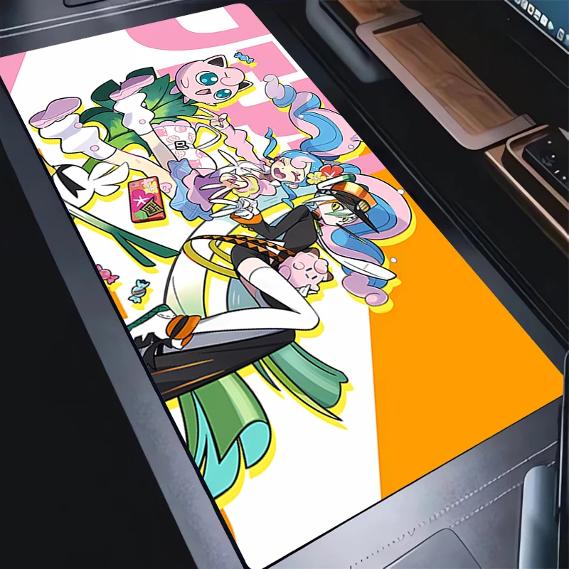 Mouse Pad para jogos 90x40cm P-Pokemon Jigglypuff Anime PC Computador Gamer Tapete de Mesa para CS GO Escritório Laptop Kawaii XXL Mousepad