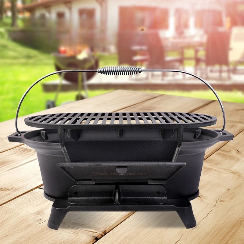 Factory Direct Compatible with American Cast Iron Outdoor Grill Household Charcoal Extra Thick Camping Picnic