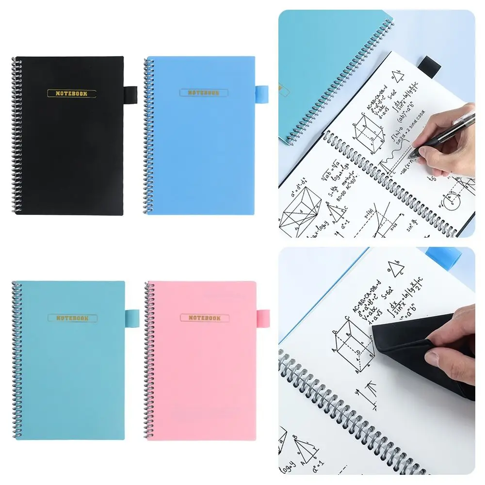 A5 Erasable Notebook Paper Reusable Smart Wirebound Notebook Portable Waterproof Notepad Spiral Note Book