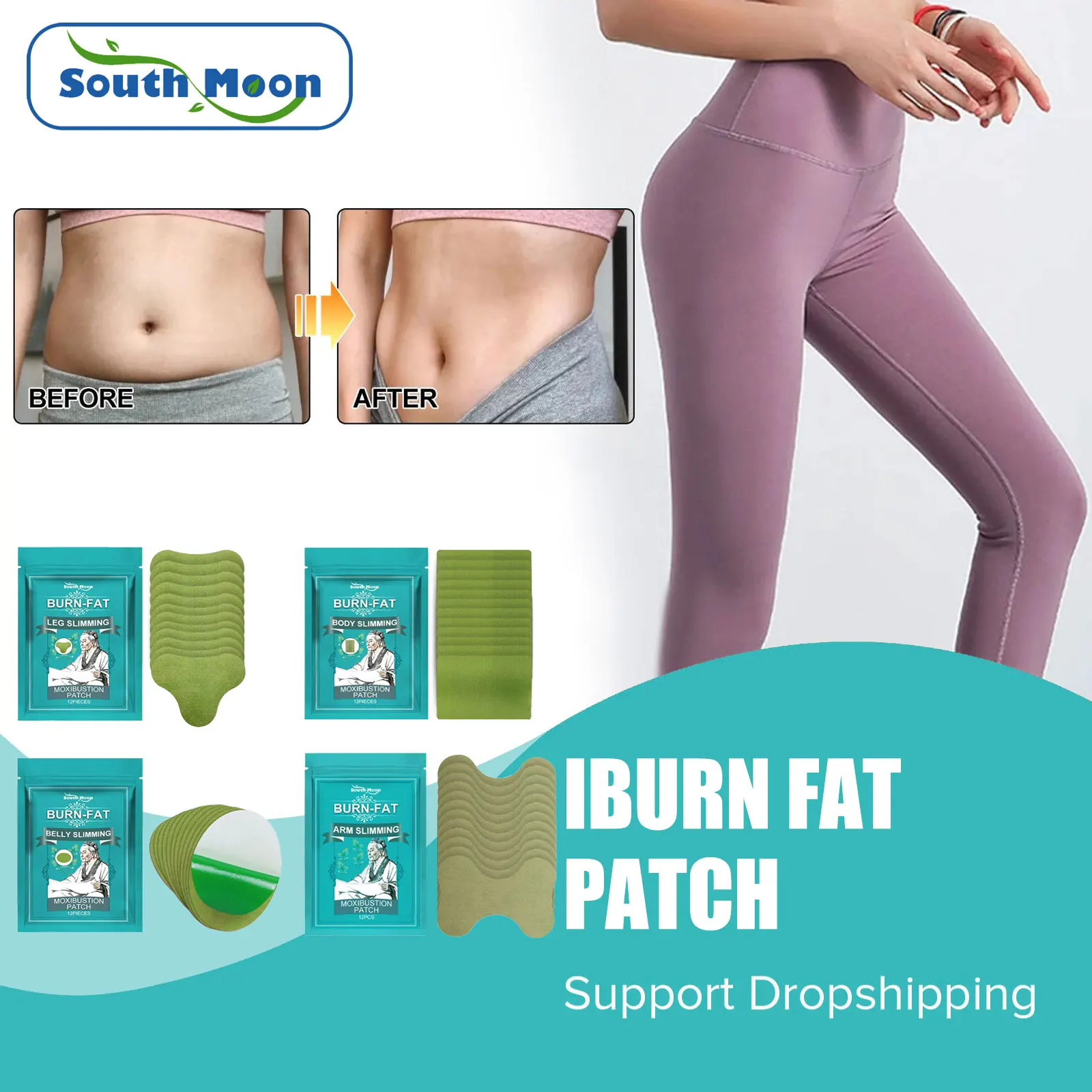 

South Moon Fat Burner Patch Reduce Abdominal Fat Slim Arm Leg Waist Firming Shaping Appetite Suppressant Anti Cellulite Sticker