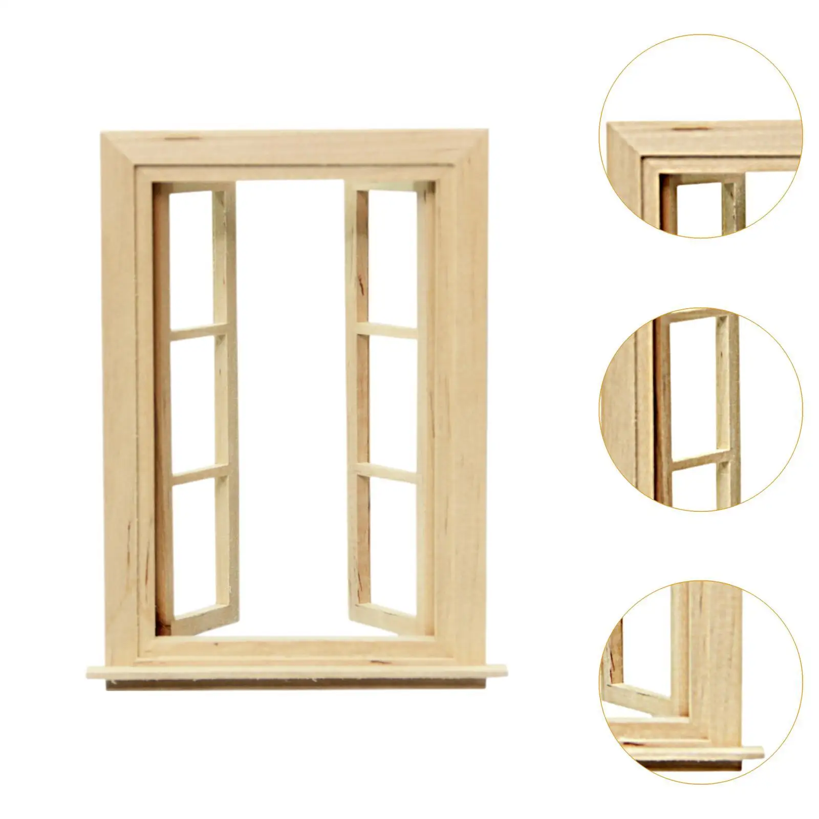 1:12 schaal poppenhuis raam dubbel openend raammodel voor woonkamer keuken