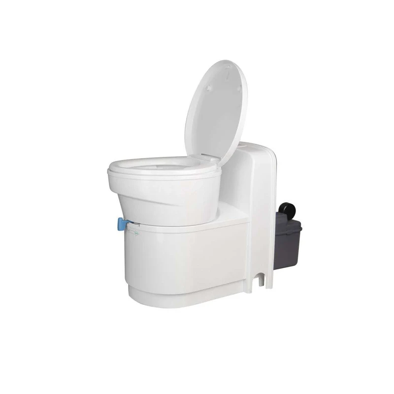 Jachtstille toilet van camper caravan met afvalertank op wielen en buffer afdekplaat WC toilet voor prefab huizen caravan toilet