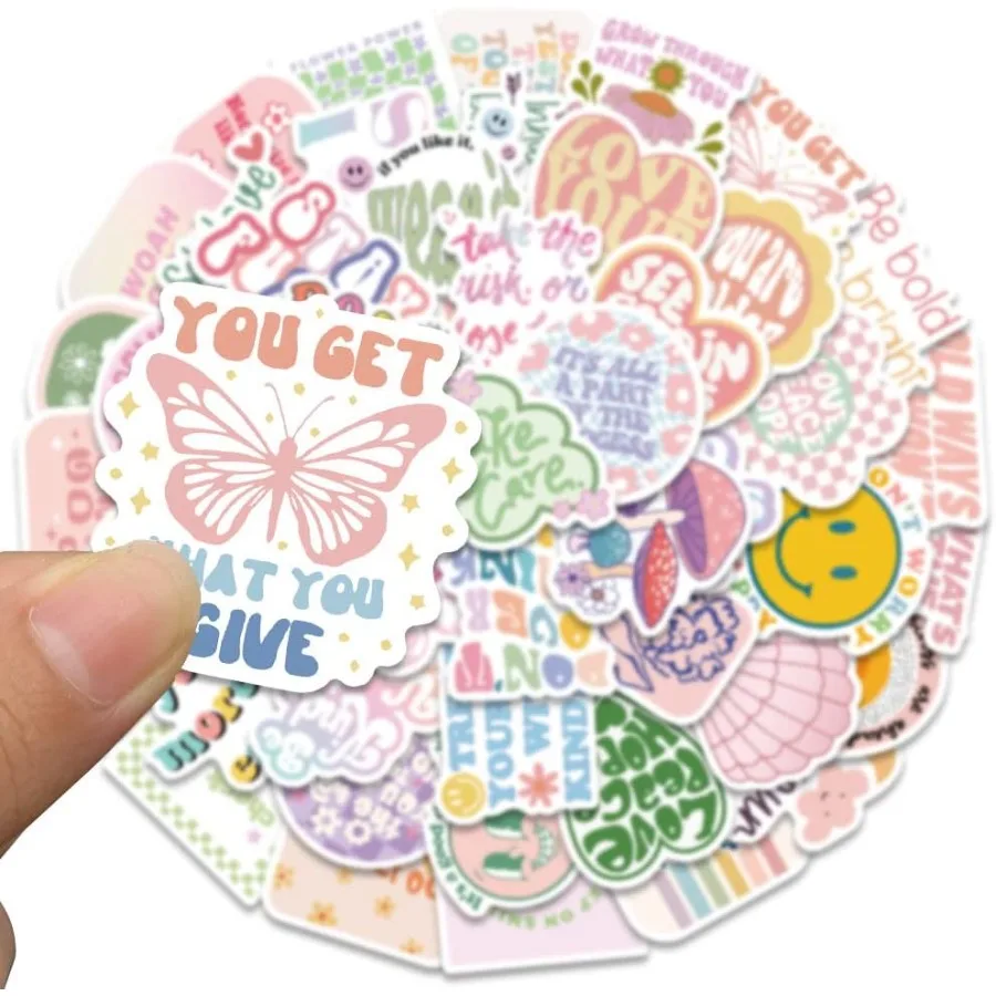 الوردي Inspiratiol تحريك Preppy Motivatiol تحريك 50 قطعة التحريك الجمالي للطلاب المعلمين الفينيل مقاوم للماء التحريك #3