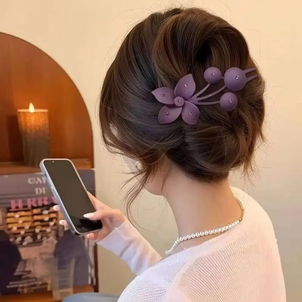 

Fashion Non-Slip Frosted Flower Hair Clips Acrylic Matte Hair Ornament Hair Clamps Girls