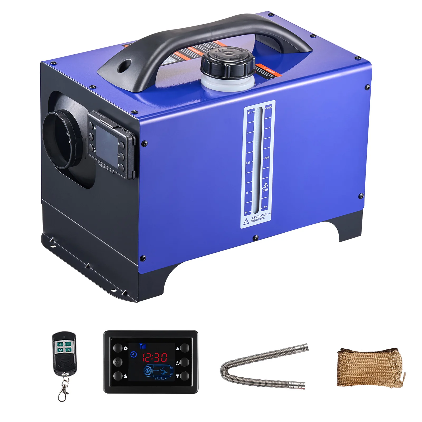 SucceBuy 8 kW-os dízelfűtő DC 12V/24V-os, hordozható dízel légfűtő, autófűtő LCD kijelzővel, alacsony zajszinttel, furgonokhoz, lakókocsikhoz