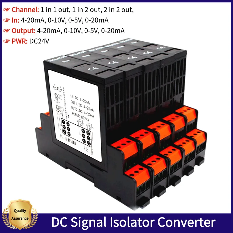 

Signal Converter DC 0-10V 4 to 20mA Analog Isolator Transmitter Signal Converter 0-5V Plug-in Type Isolation