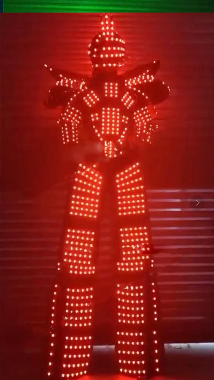 Concert stage show outfit men light up costume Party event stage show led robot suit  ballroom dance stilts clothing dj RGB